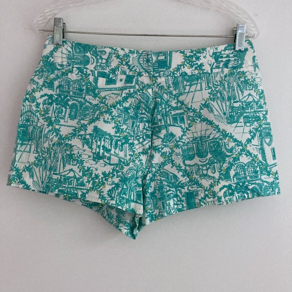 Vintage High-Waisted Lilly Pulitzer Toile Shorts - Picture 1 of 6